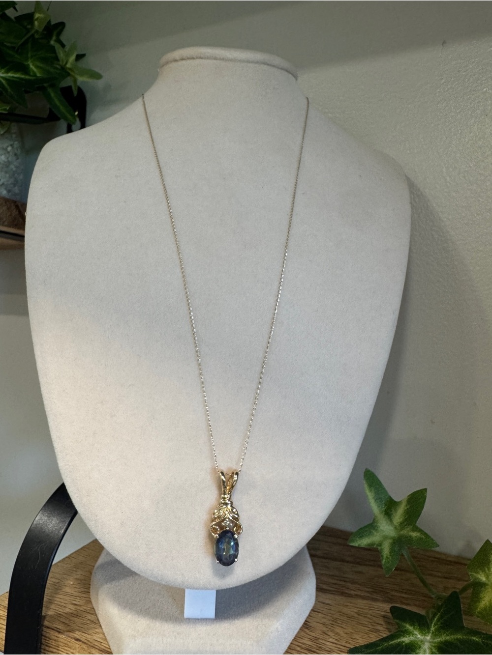 10 k Sapphire and Diamond Pendant